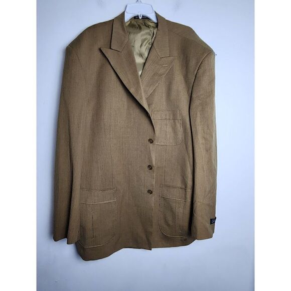 NWT Pure Diamond Apparel Men Brown 100% Wool Blazer Jacket size 52R or XXL, - Picture 1 of 9